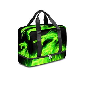 Animal Fiery Dragon Travel Duffel Bag Sports Tote Gym Bag