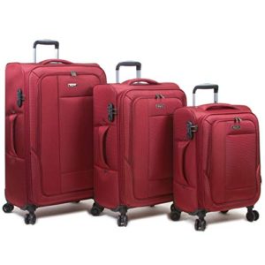 Dejuno Twilight Lightweight Nylon 3-Piece Spinner Luggage Set