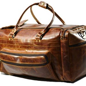 Duffel Leather Square Travel Bag