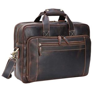 Leather Solid Travel 17.3" Laptop Briefcase