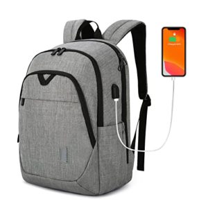 Grey Laptop College Backpack 15.6 Inch