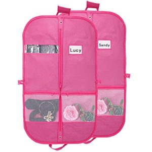 Pink Dance Costume Bags with Zipper Pockets for Dance Dress