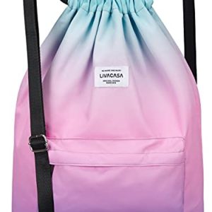 LIVACASA Drawstrings Backpacks Bags Gym