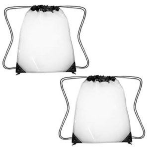 2 Pcs Clear Drawstring Bags PVC Portable Waterproof
