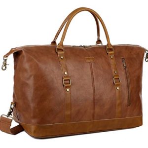 BAOSHA Leather Travel Duffel Tote Bag