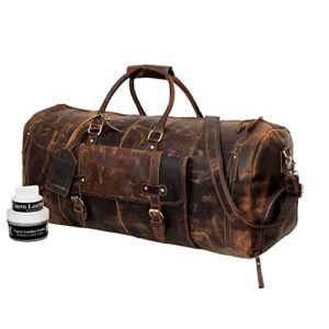 28" Large leather Travel Bag Leather