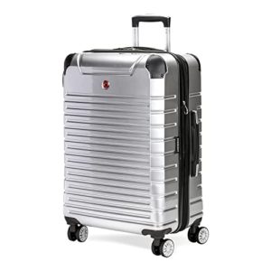 Silver Expandable Luggage with Spinner Wheels