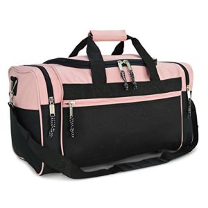 DALIX 21" Blank Sports Duffle Bag Gym with Adjustable Strap in Pink