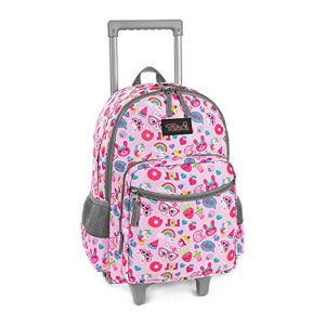 Pink Cat Rolling Backpack 18 inch Double Handle Wheeled Laptop