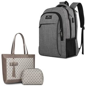 Matein Travel Laptop Backpack & Women Laptop Bag Bundle