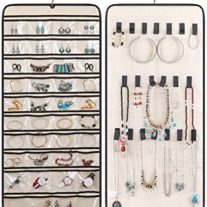 Dual-sided Hanging Jewelry Organizer with 40 Pockets