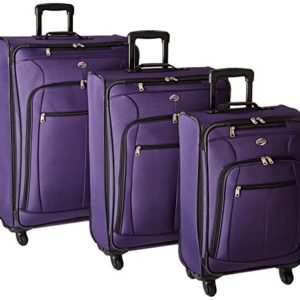 3-Piece Spinner Wheel Luggage Set, Purple