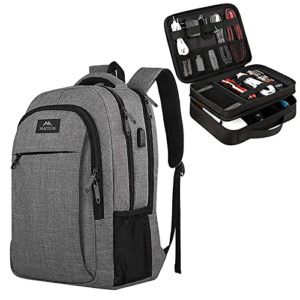 Matein Travel Laptop Backpack & Electronics Travel Organizer