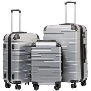 Coolife Luggage Expandable(only 28") Suitcase 3 Piece Set