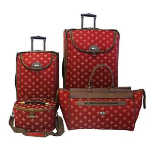 American Flyer Luggage Fleur De Lis 4 Piece Set