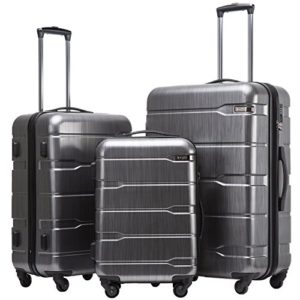 Charcoal Luggage Expandable 3 Piece Sets