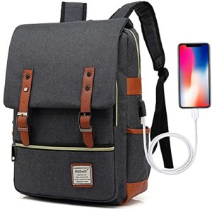 UGRACE Vintage Laptop Backpack with USB Charging Port