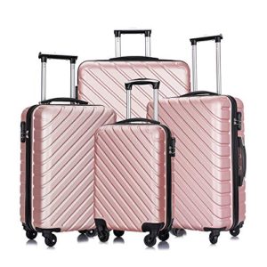 Rose Gold Four piece luggage set