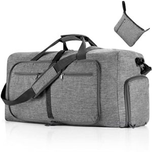 65L Foldable Travel Duffel Bag with Shoes Compartment
