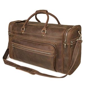 24" Oversized Leather Duffle Bag for Men