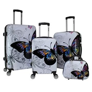 World Traveler 4-Piece Hardside Upright Spinner Luggage Set