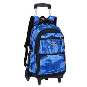 Camo Waterproof Elementary Rolling Trolley School Bag