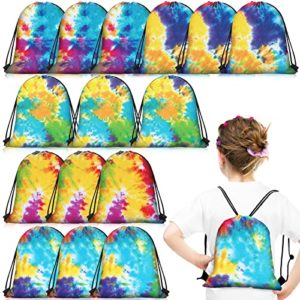 15 Pieces Tie Dye Bags Drawstring Camouflage