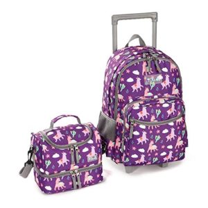 Rolling Backpack 18 inch Double Handle with Lunch Bag