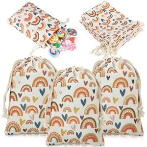 Rainbow Party Bags Boho Favor Bags Mini Canvas Drawstring