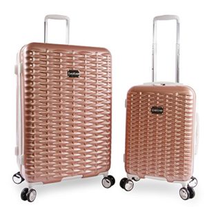 BEBE Women's Lydia 2 Piece Set Suitcase with Spinner Wheels