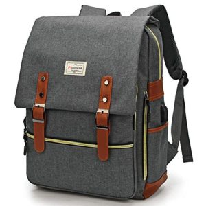 Vintage Laptop Backpack for Women Men with USB Charging Port