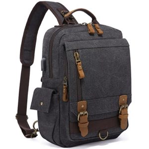 LOVEVOOK Canvas Sling Bag for Men