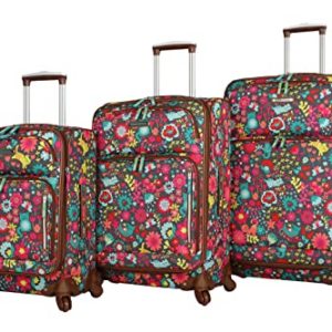 Lily Bloom Designer Pattern Collection 3 Piece Luggage Set