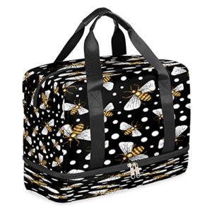 Honey Bees Travel Duffel Bag Sports Tote Gym Bag