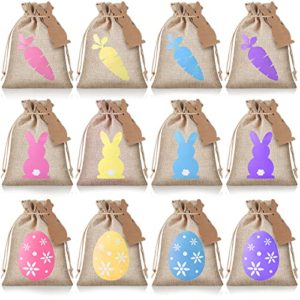 Burlap Bags with Drawstrings Bunny Linen Goody Gift