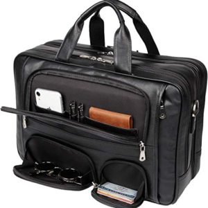 YOGCI Mens Real Leather Briefcase Business Travel