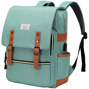 Slim Vintage Laptop Backpack with USB Charging Port