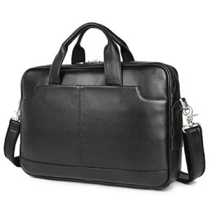Leather 15.6 Inch Laptop Briefcase Tote Bag