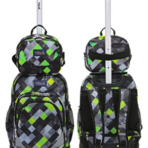 NEW TILAMI 18 Inch Rolling Backpack with Lunch Bag