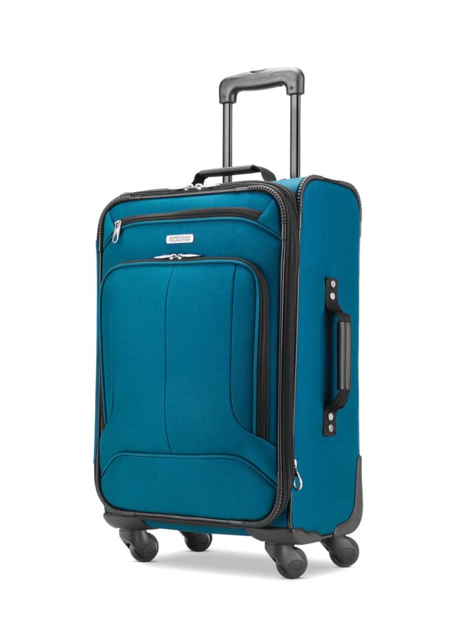 Teal Carry-On Softside Luggage with Spinner Wheels