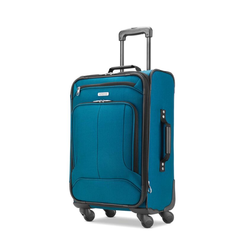 Teal Carry-On Softside Luggage with Spinner Wheels