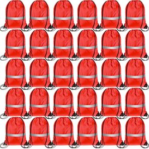 30 Pieces Reflective Drawstring Backpack Bags