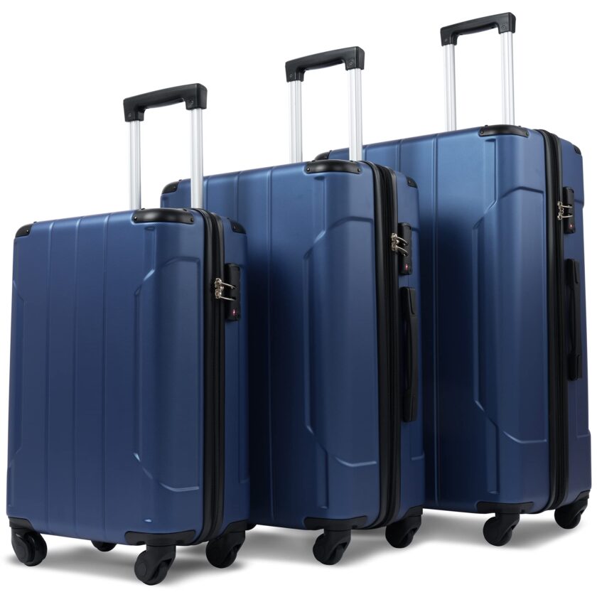 Merax 3 Piece Luggage Sets Expandable ABS Spinner Suitcase