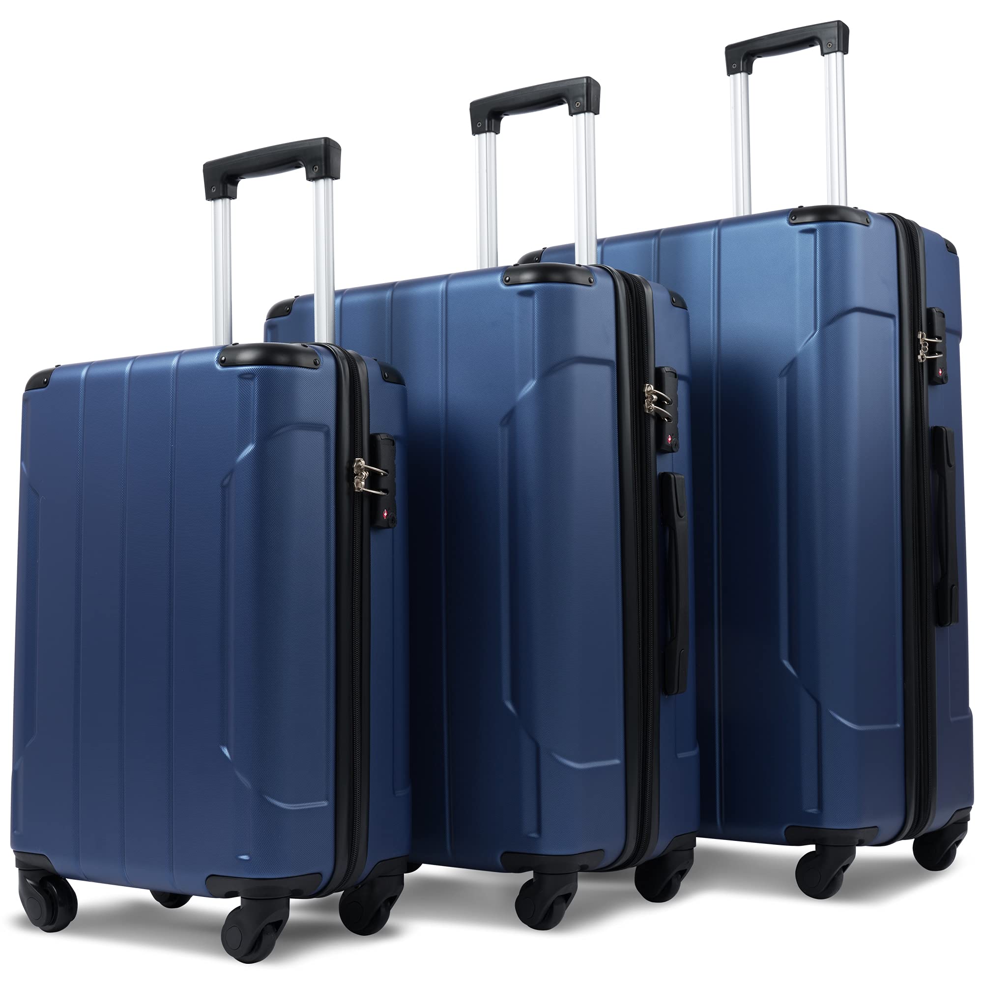 Merax 3 Piece Luggage Sets Expandable ABS Spinner Suitcase Review ...
