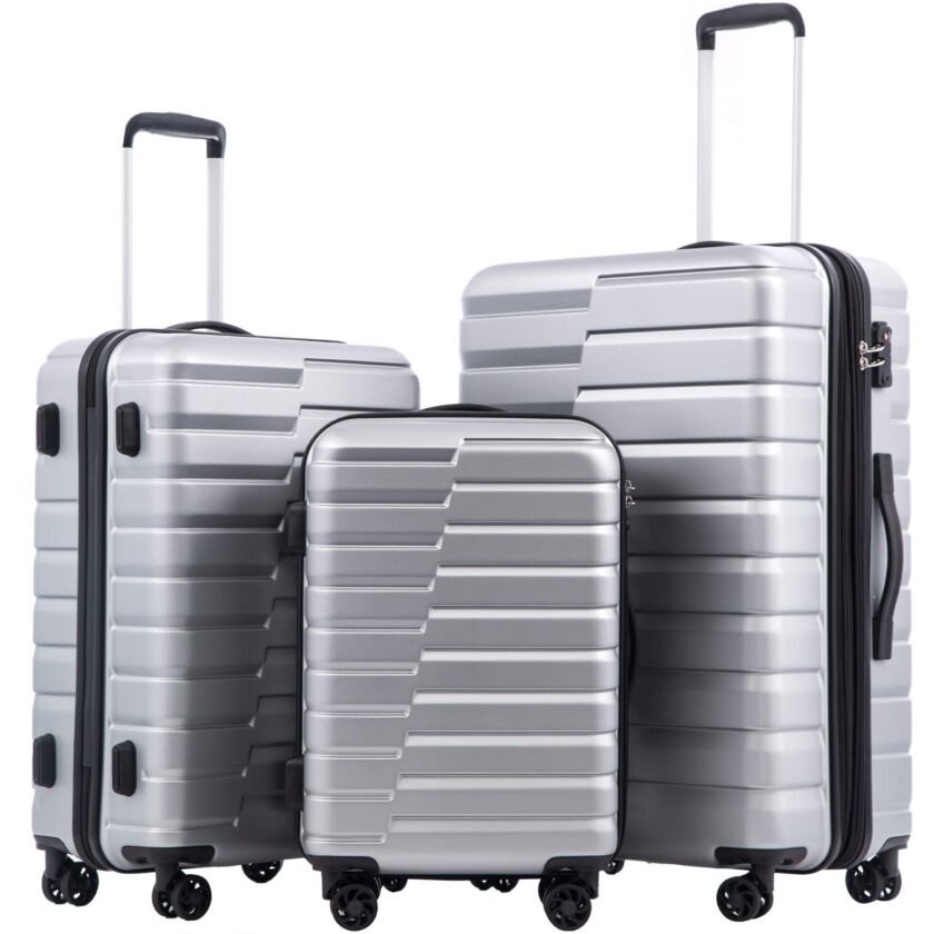 COOLIFE Luggage Expandable Suitcase PC ABS TSA