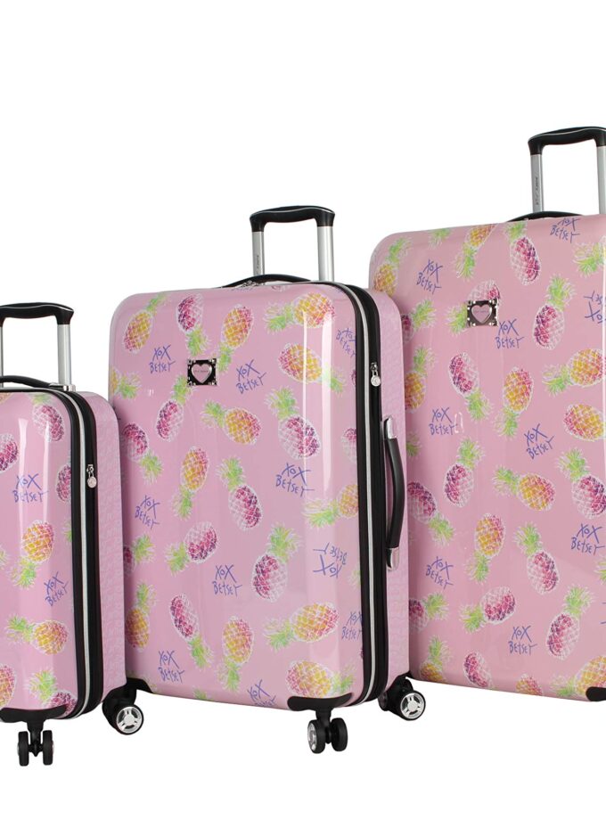 Betsey Johnson 3 Piece Set Checked Luggage