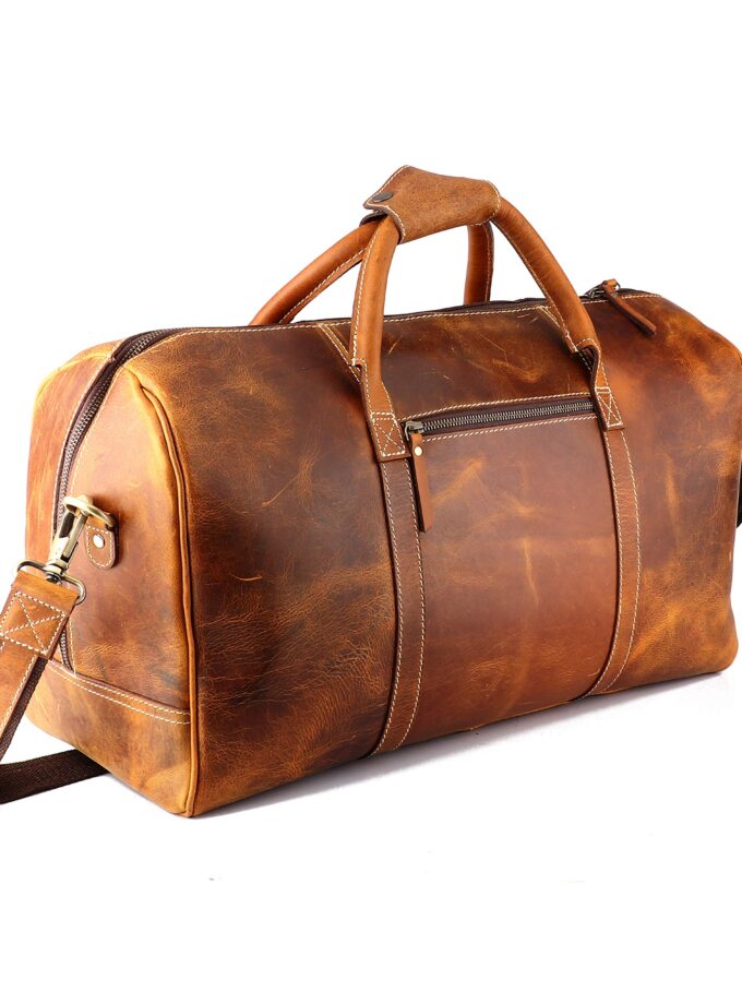 Leather Castle Genuine Vintage Men’s Duffel Sports Gym