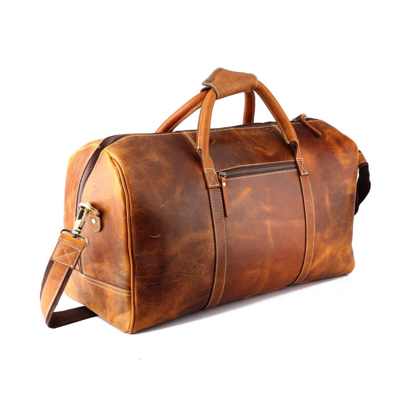 Leather Castle Genuine Vintage Men’s Duffel Sports Gym