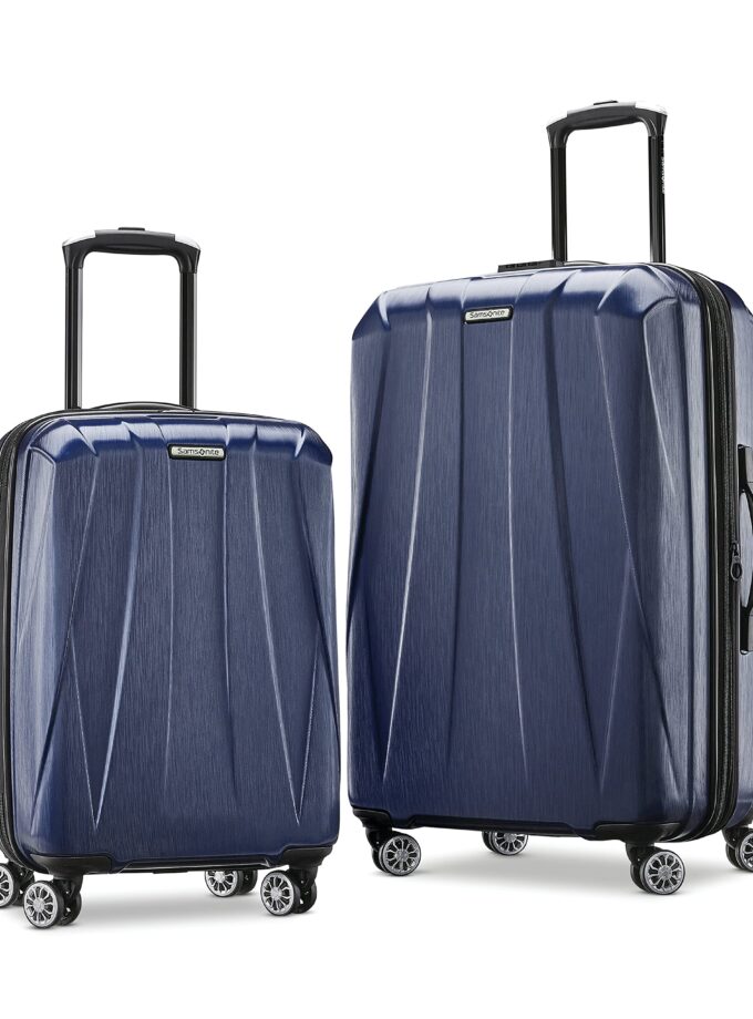 True Navy Expandable Luggage with Spinner Wheels