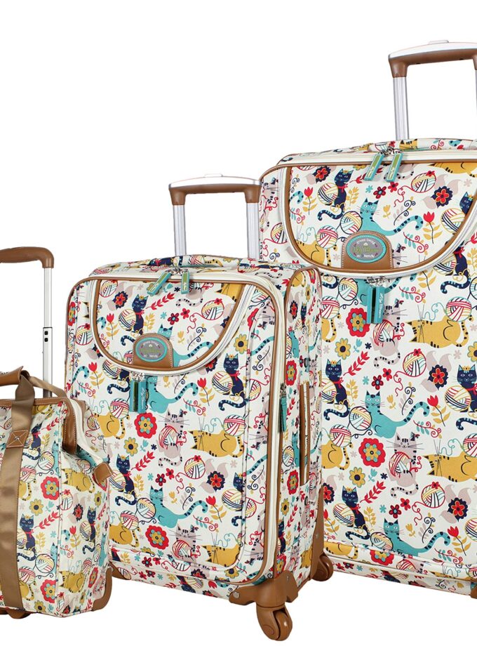 Lily Bloom Luggage 3 Piece Softside Spinner Suitcase Set